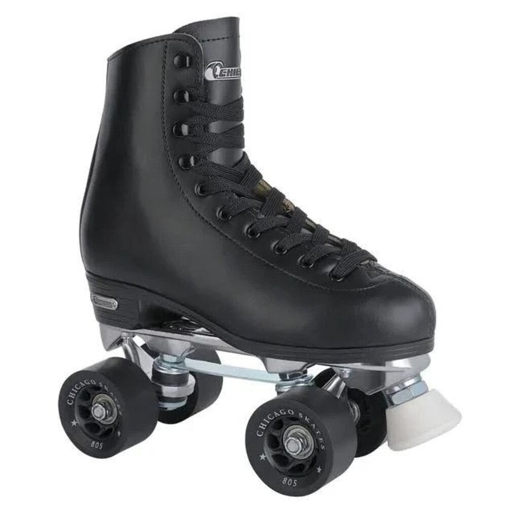 Chicago Skates Men's Premium Leather Lined Rink Quad Skates Black Size 8 NEW